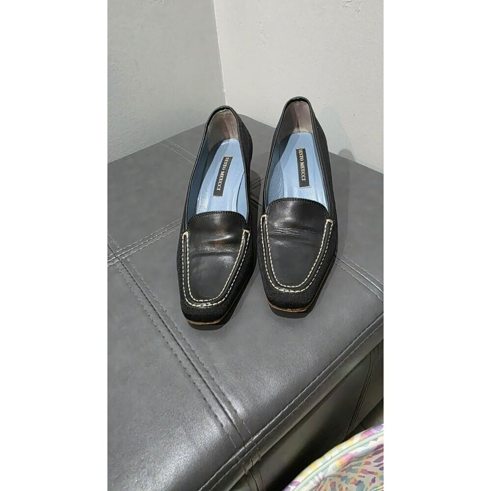 Sesto Meucci Pumps Women Leather Pumps Black Heels Shoes Size 6 M Office Preppy